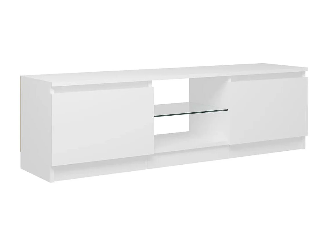 Meuble TV avec lumières LED Blanc 120x30x35,5 cm