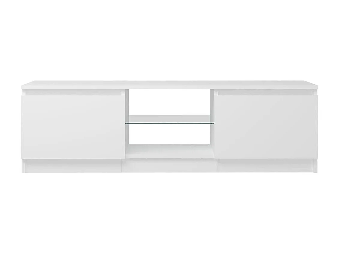 Meuble TV avec lumières LED Blanc 120x30x35,5 cm