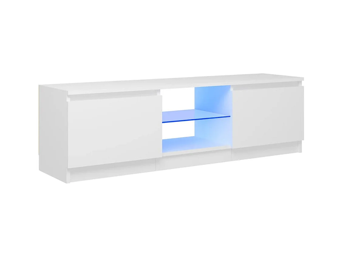 Meuble TV avec lumières LED Blanc 120x30x35,5 cm