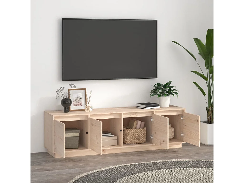 Móvel de TV 156x37x45 cm madeira de pinho maciça