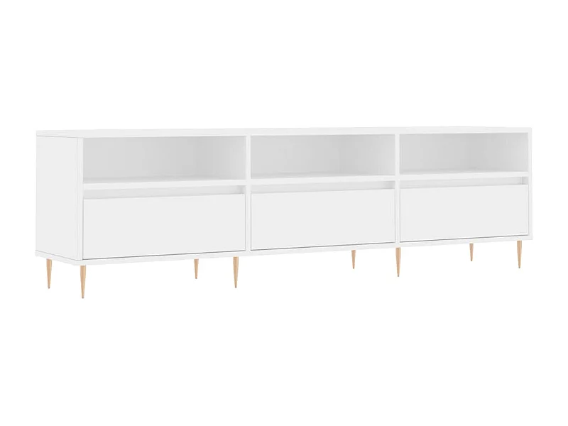 Mueble de TV madera contrachapada blanco 150x30x44,5 cm