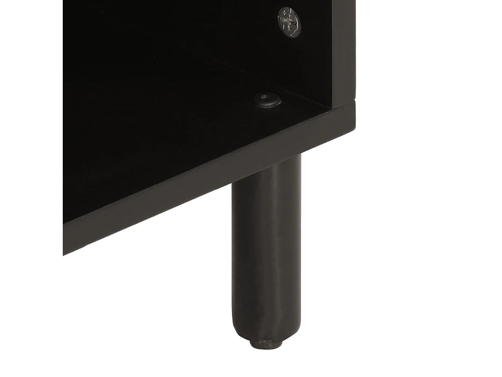 Meuble TV noir 100x33x46 cm bois massif de manguier