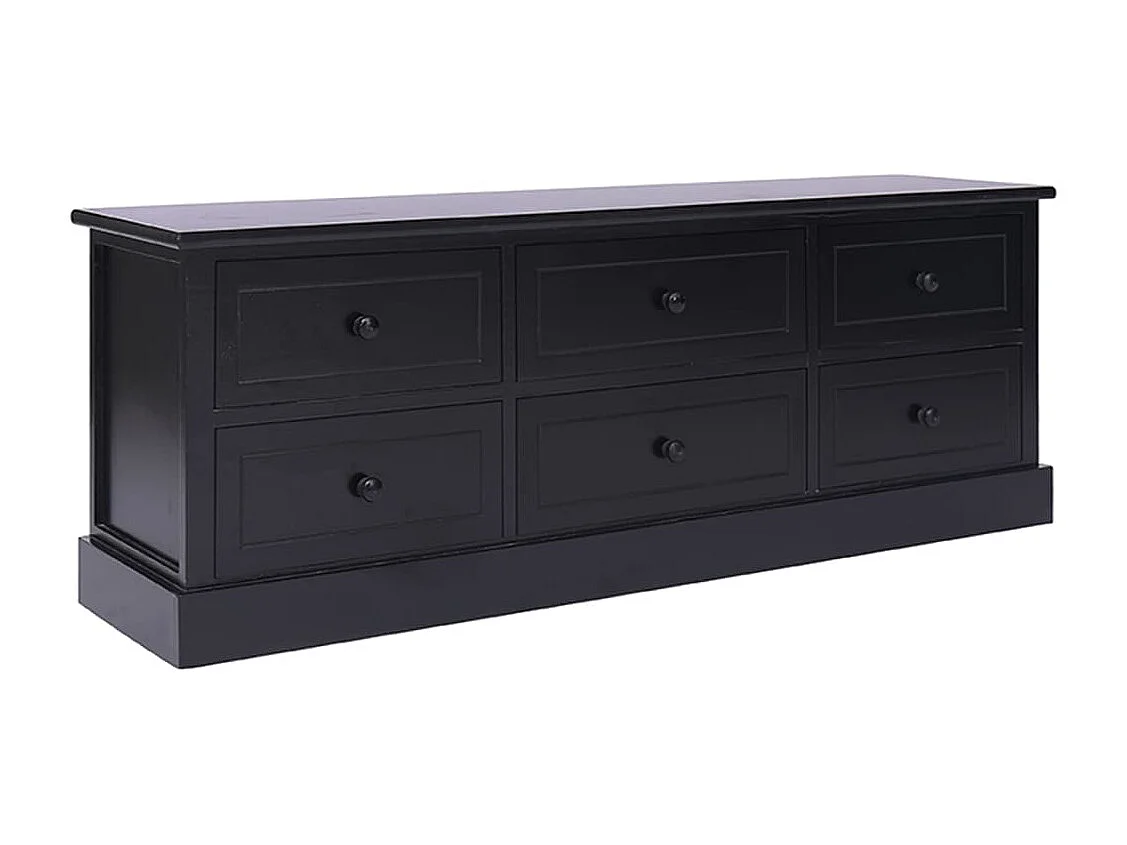 Tv-meubel 108x30x40 cm massief paulowniahout zwart