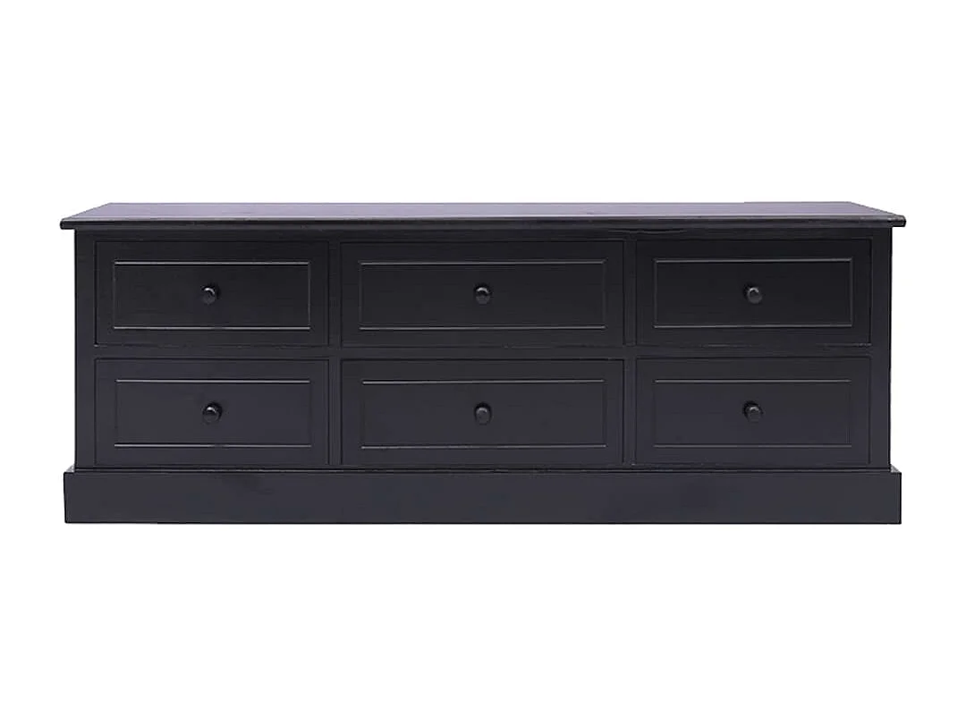 Móvel de TV 108x30x40 cm madeira paulownia maciça preto