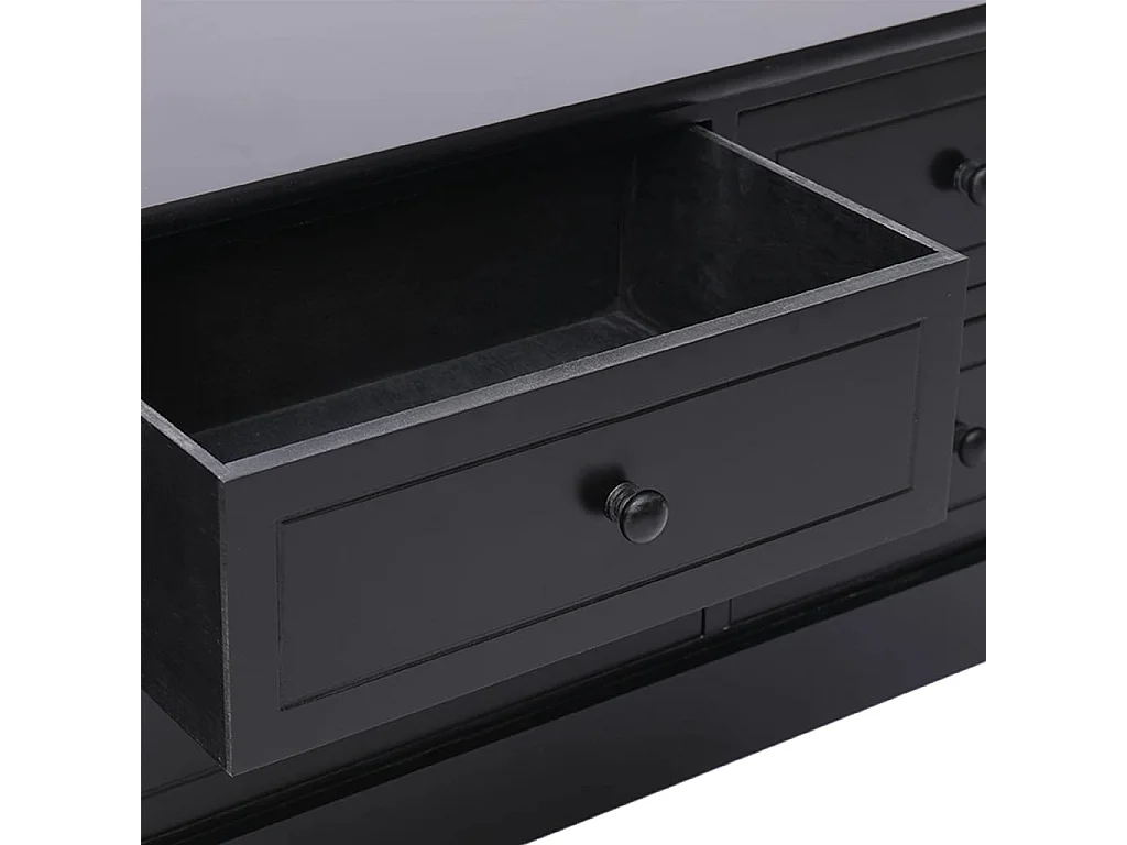 Móvel de TV 108x30x40 cm madeira paulownia maciça preto