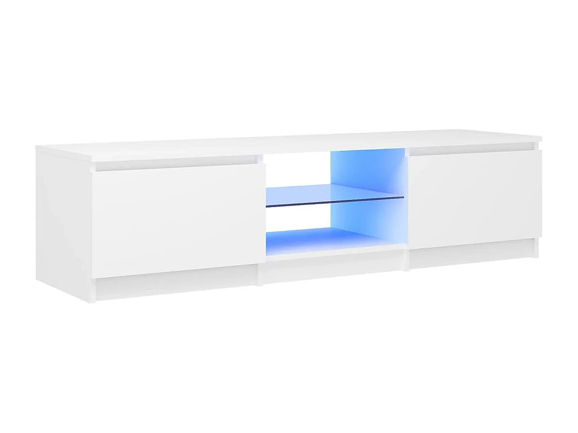 Meuble TV avec lumières LED blanc 140x40x35,5 cm