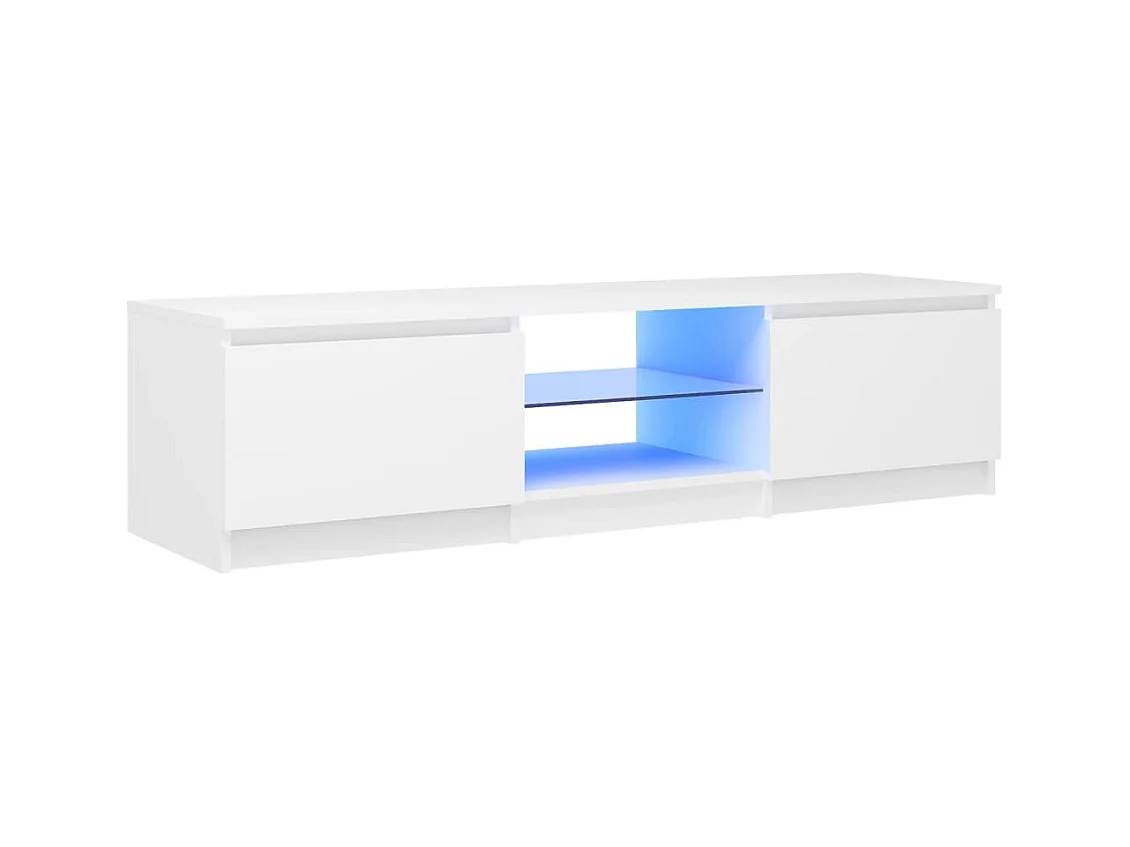Meuble TV avec lumières LED blanc 140x40x35,5 cm