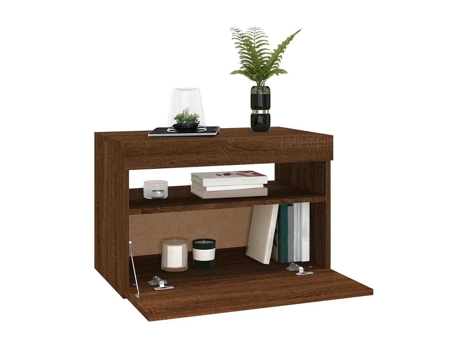 Móveis de TV 2 peças com luzes LED 60x35x40 cm carvalho castanho