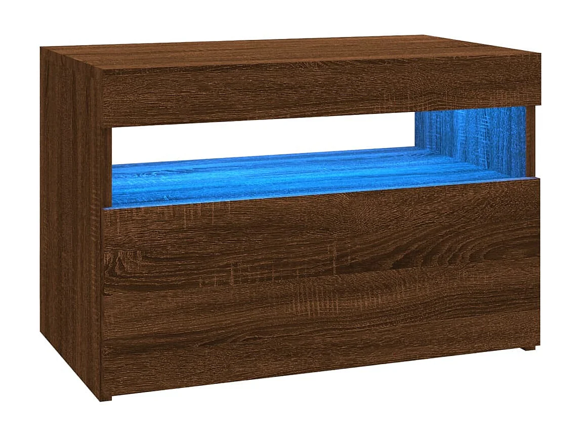 Móveis de TV 2 peças com luzes LED 60x35x40 cm carvalho castanho