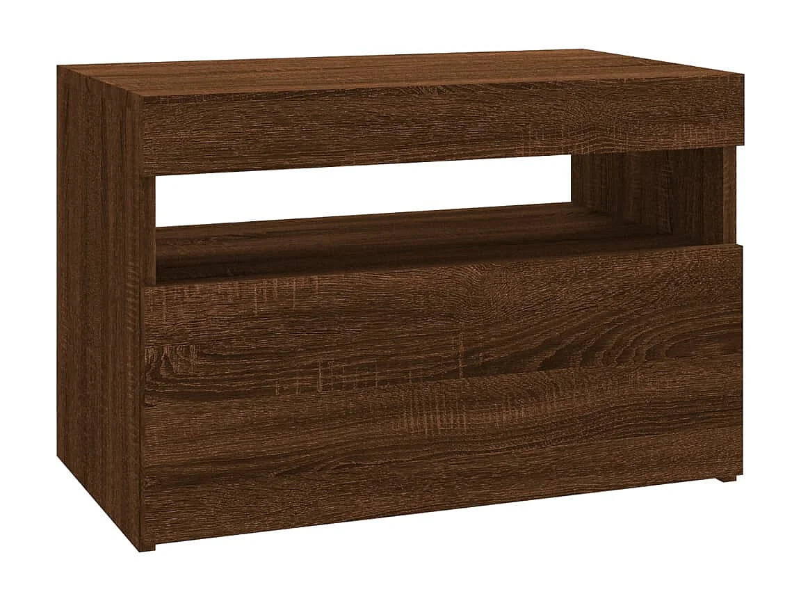 Móveis de TV 2 peças com luzes LED 60x35x40 cm carvalho castanho