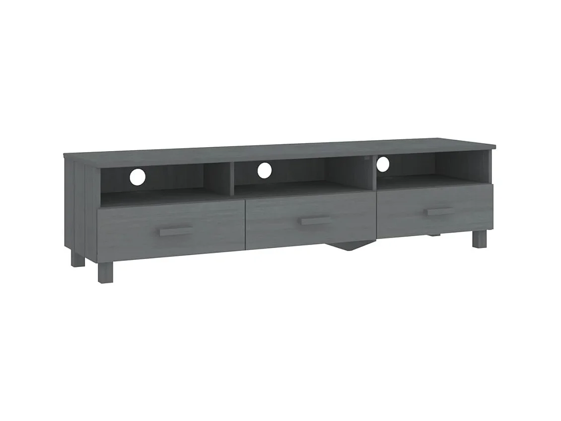 Meuble TV HAMAR Gris foncé 158x40x40 cm Bois massif de pin