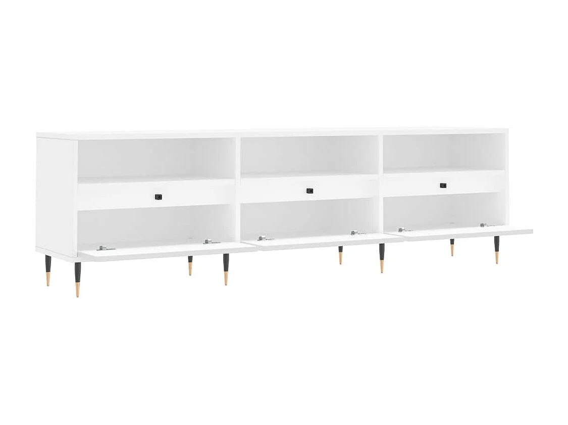 Meuble TV blanc 150x30x44,5 cm bois d'ingénierie