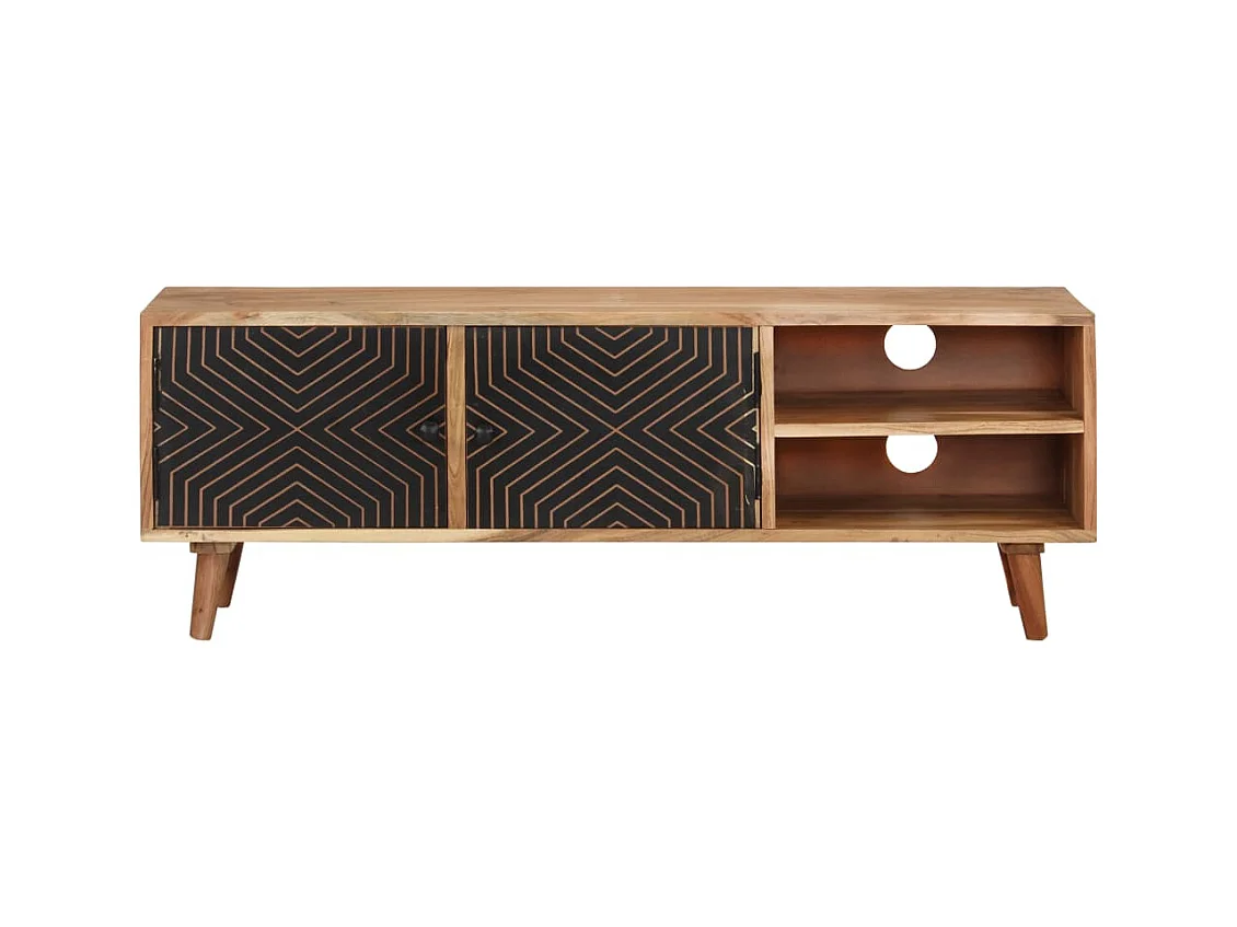 Meuble TV 115x30x39 cm Bois d'acacia massif