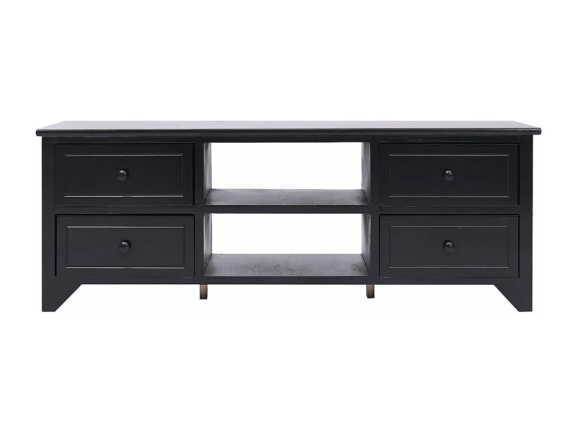 Tv-meubel 108x30x40 cm massief paulowniahout zwart