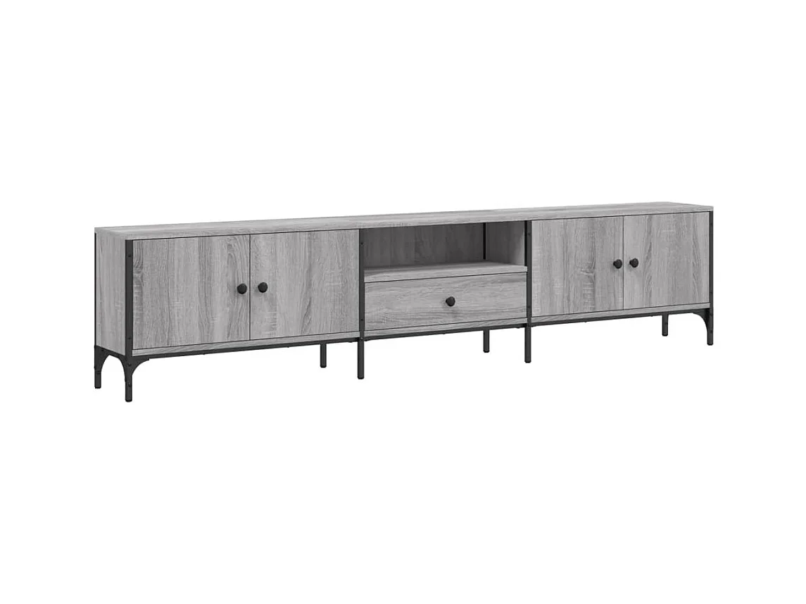 Meuble TV à tiroir sonoma gris 200x25x44 cm bois d'ingénierie