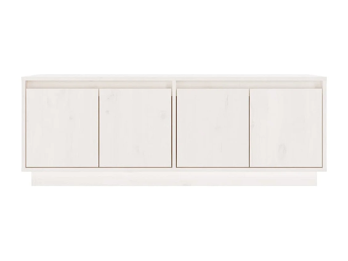 Meuble TV Blanc 110x34x40 cm Bois de pin massif