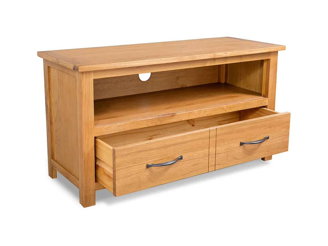 Meuble TV 90x35x48 cm Bois de chêne massif