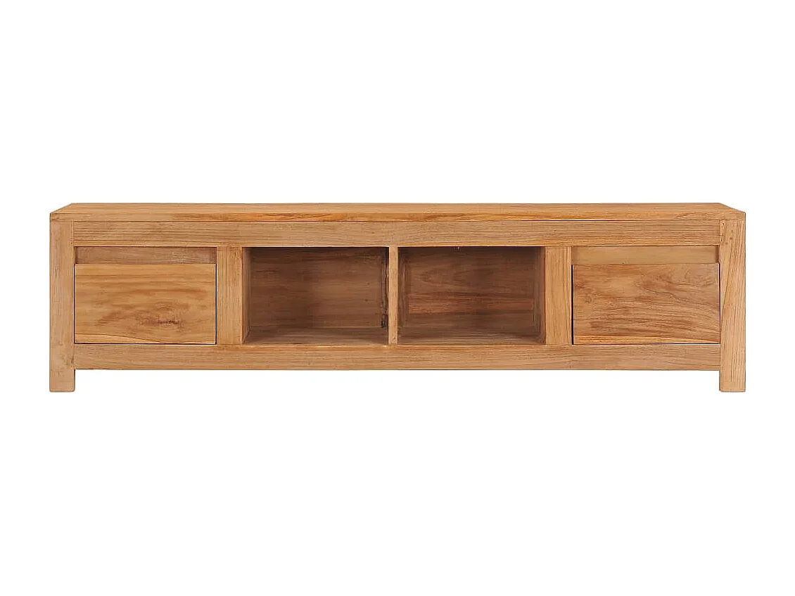 Mueble de TV de madera de teca maciza 135x30x35 cm