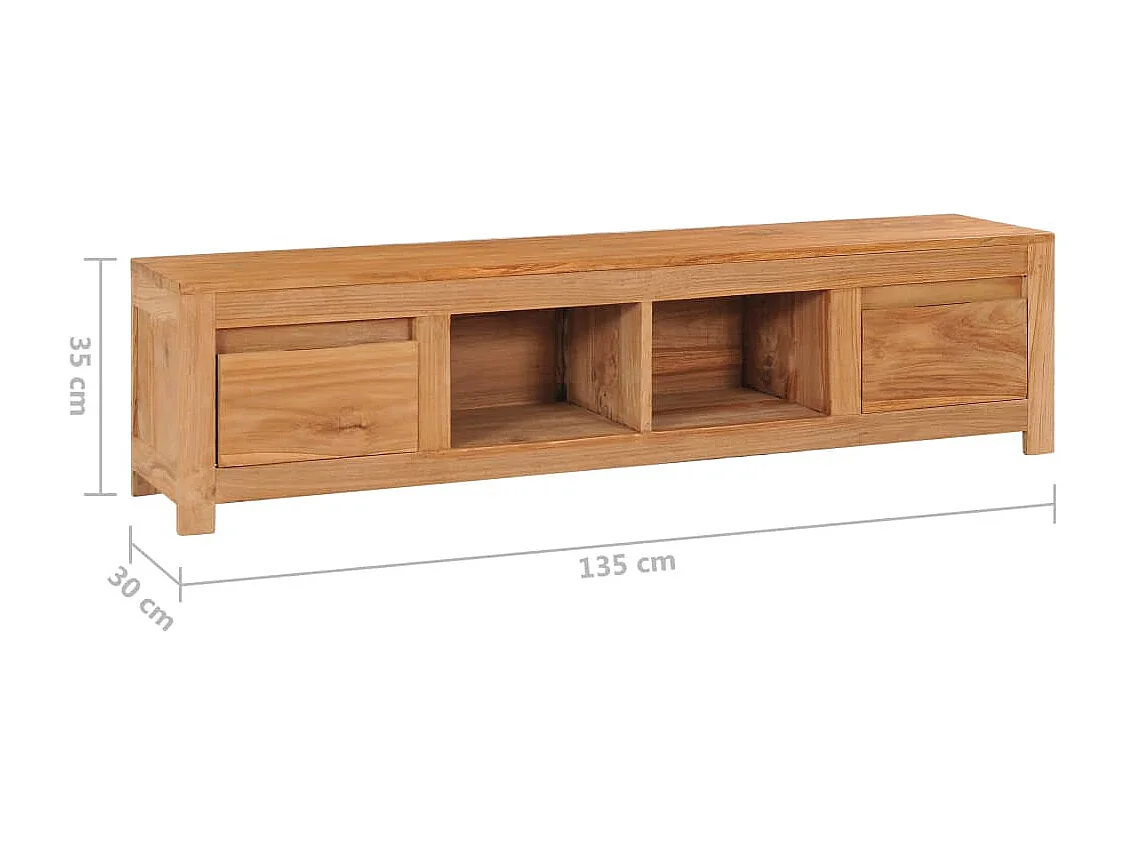 Meuble TV 135x30x35 cm Bois de teck massif