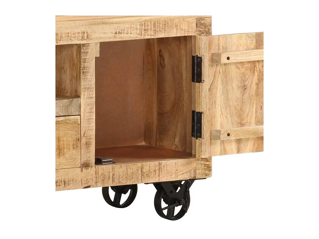 Meuble TV Bois de manguier brut 110x30x50 cm