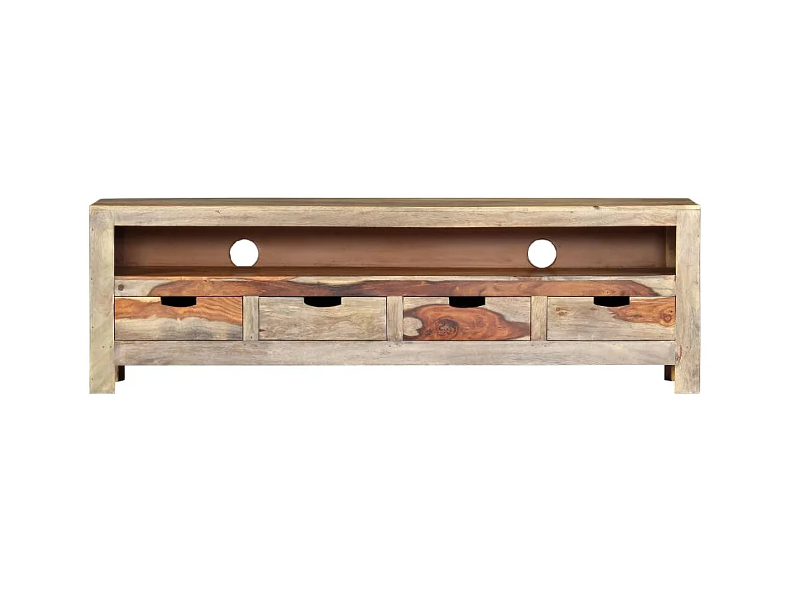Meuble TV Bois massif 130x30x40 cm