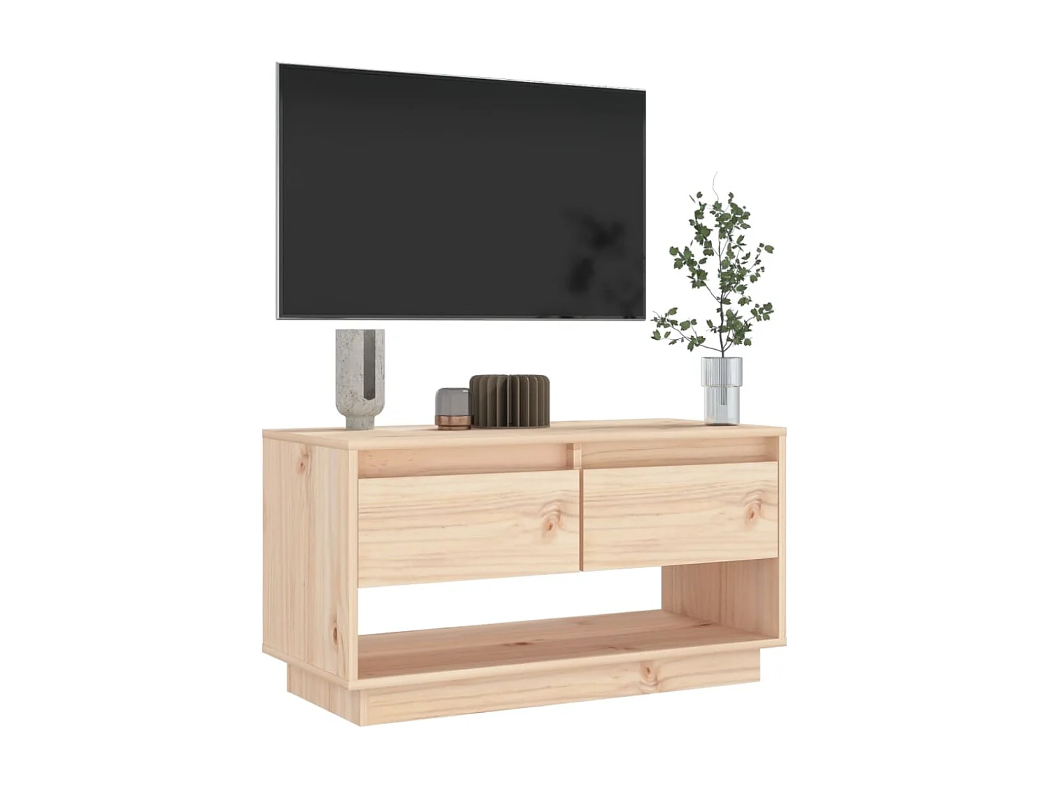 Mueble de TV de madera maciza de pino 74x34x40 cm