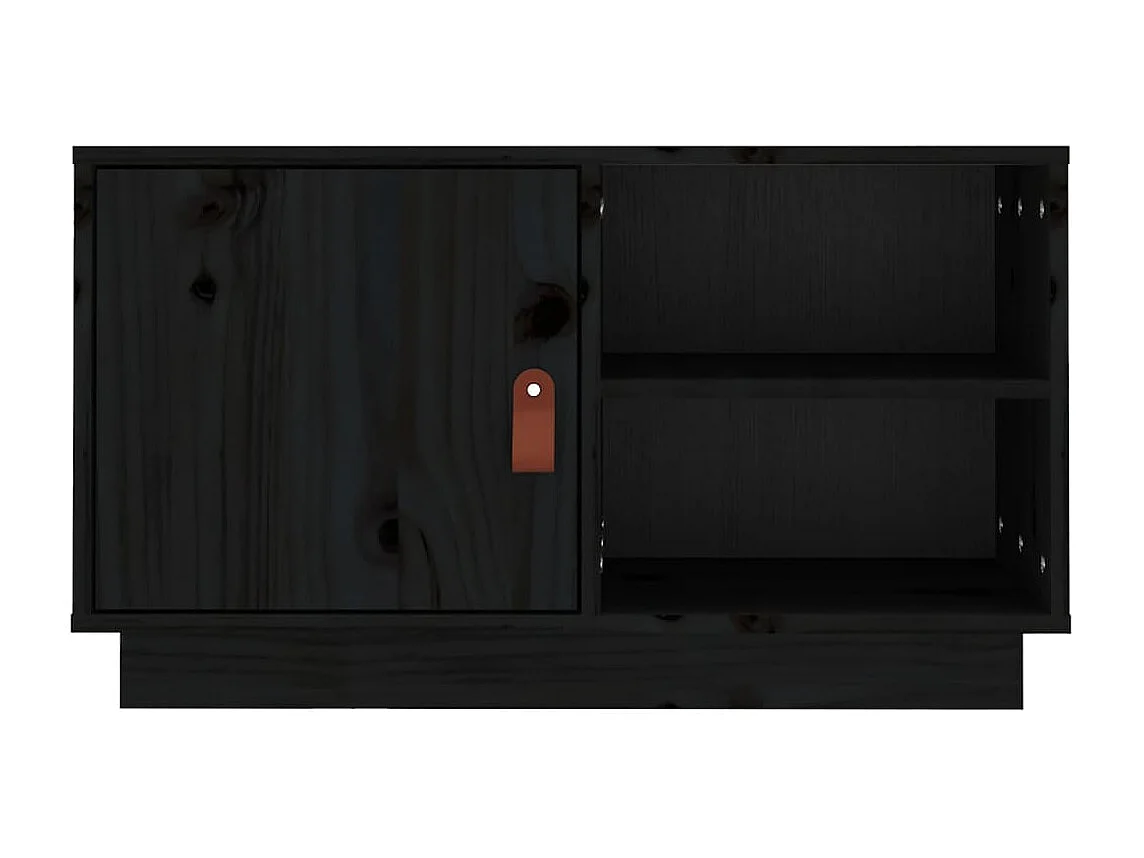 Tv-meubel 70x34x40 cm massief grenenhout zwart