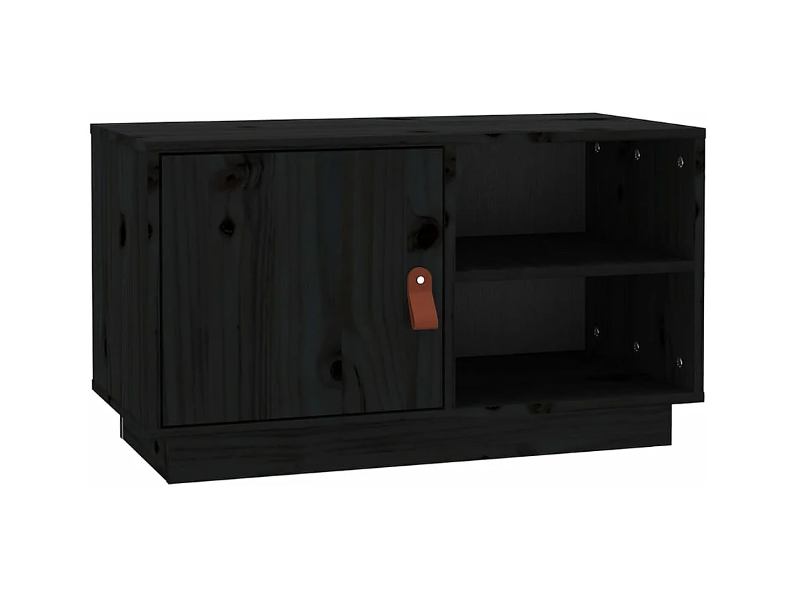 Meuble TV Noir 70x34x40 cm Bois de pin massif