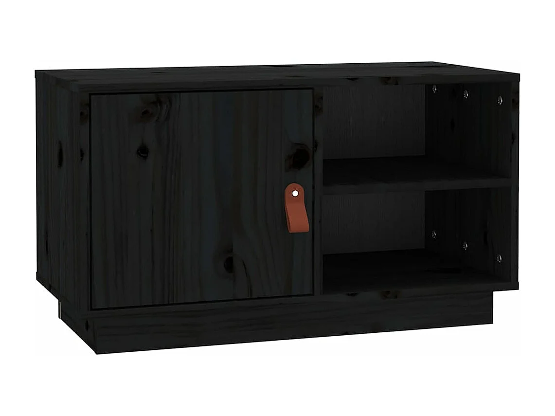 Meuble TV Noir 70x34x40 cm Bois de pin massif