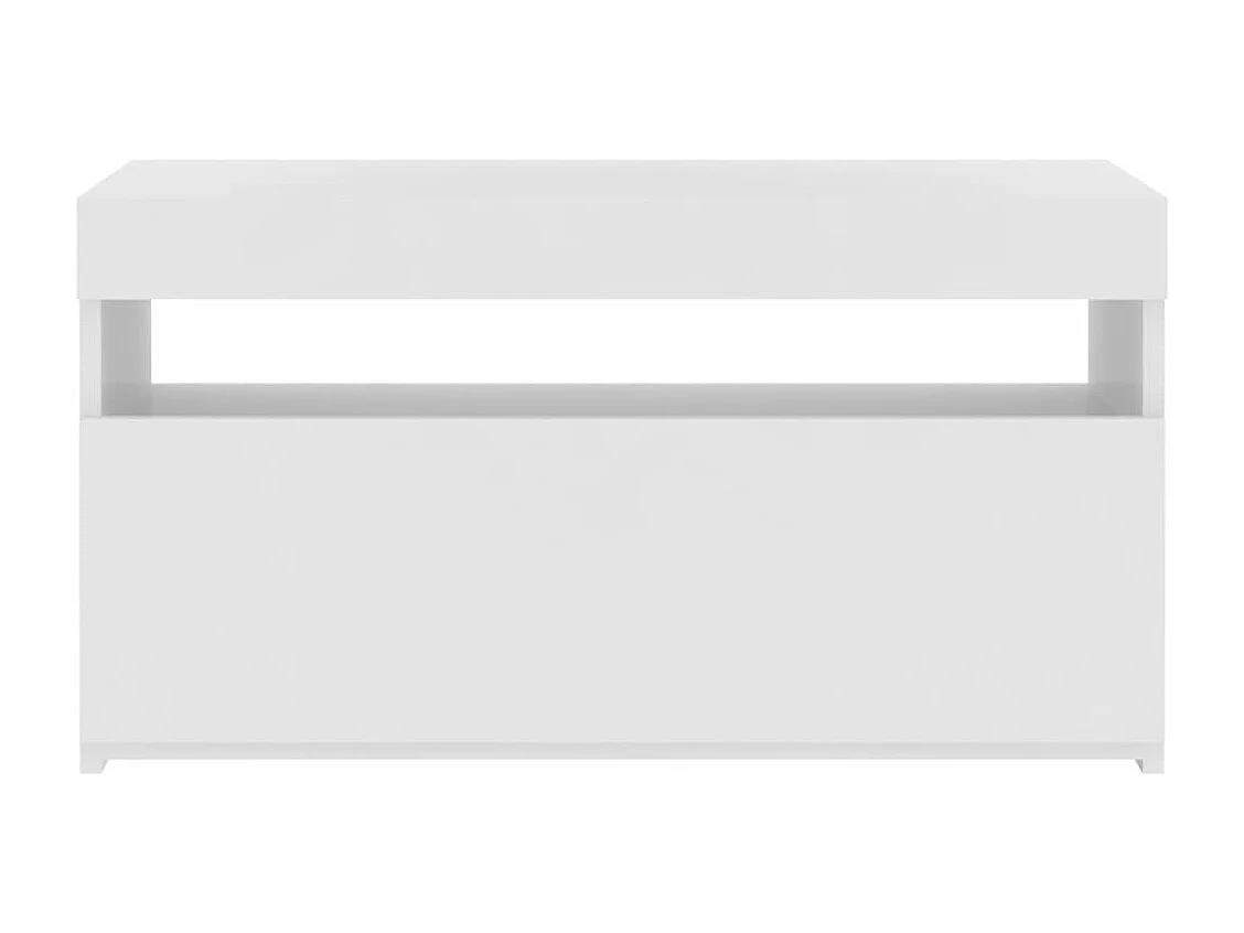 Meuble TV avec lumières LED Blanc brillant 75x35x40 cm