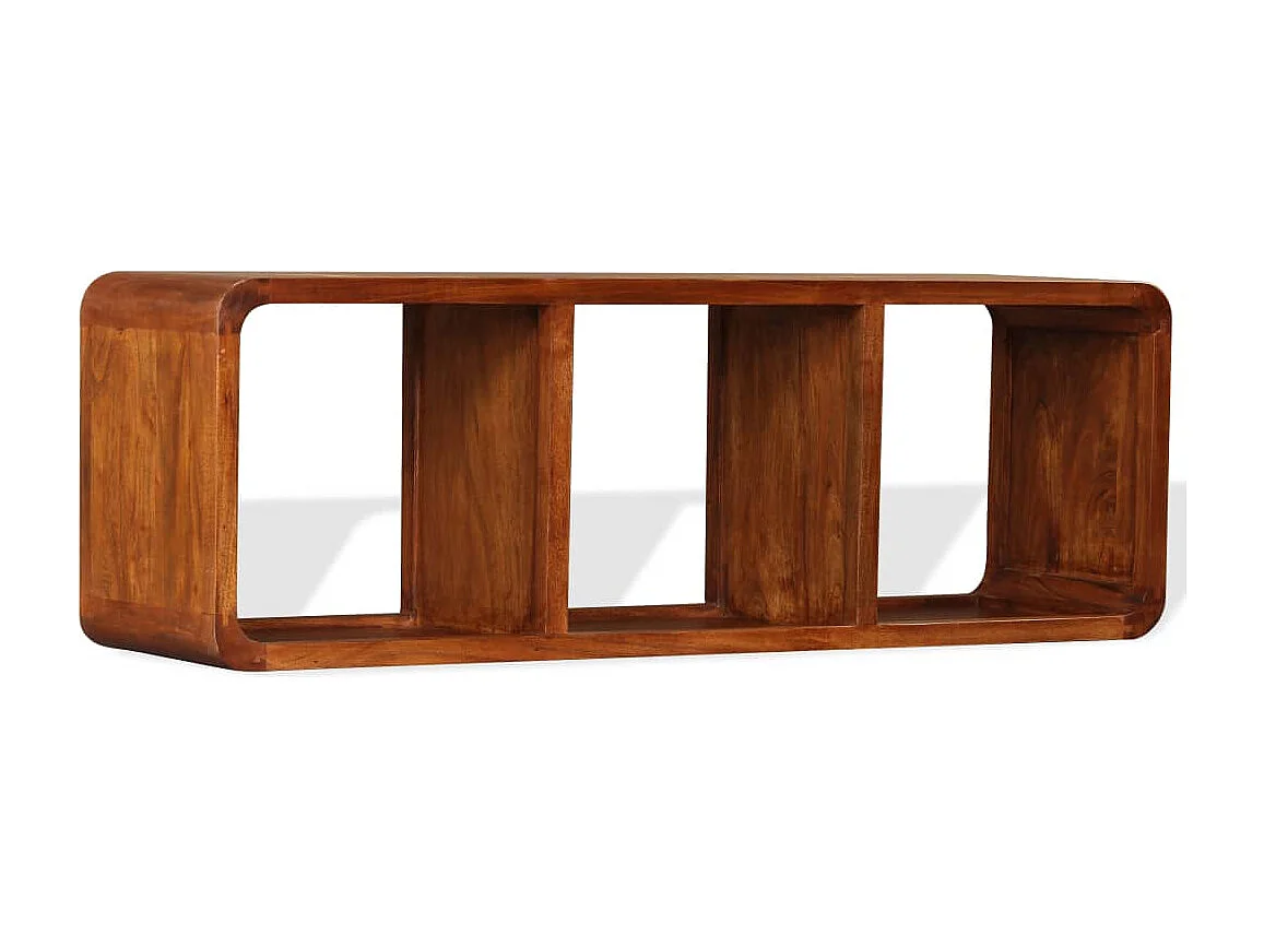 Mueble de TV madera maciza acabado miel 120x30x40 cm