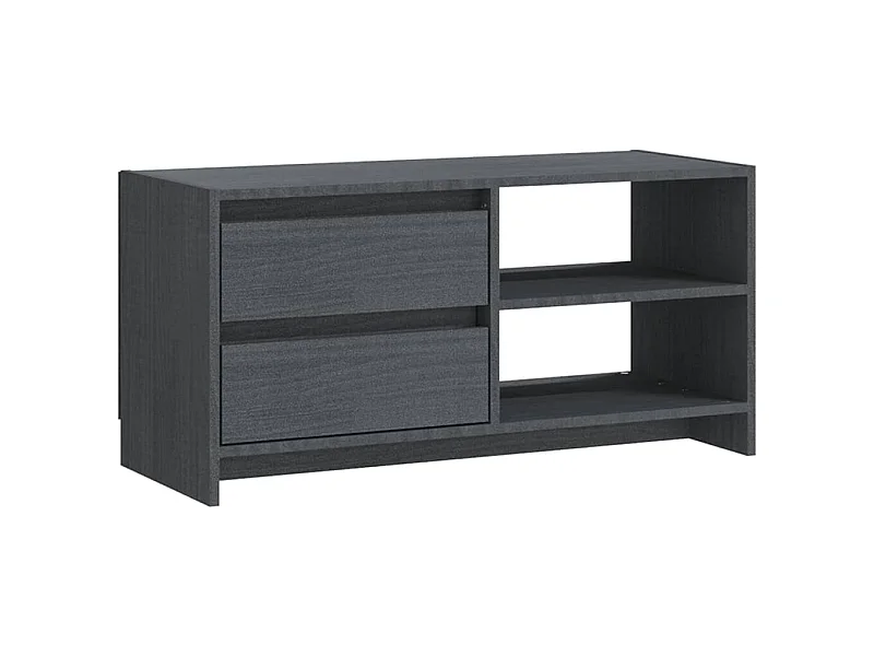 Meuble TV Gris 80x31x39 cm Bois de pin massif