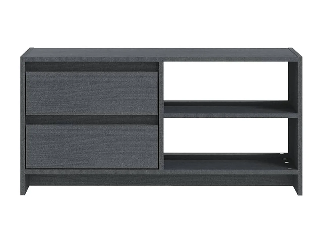 Meuble TV Gris 80x31x39 cm Bois de pin massif