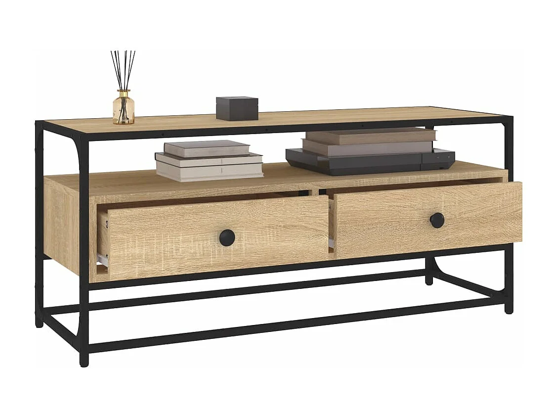 Meuble TV chêne sonoma 100x35x45 cm bois d'ingénierie