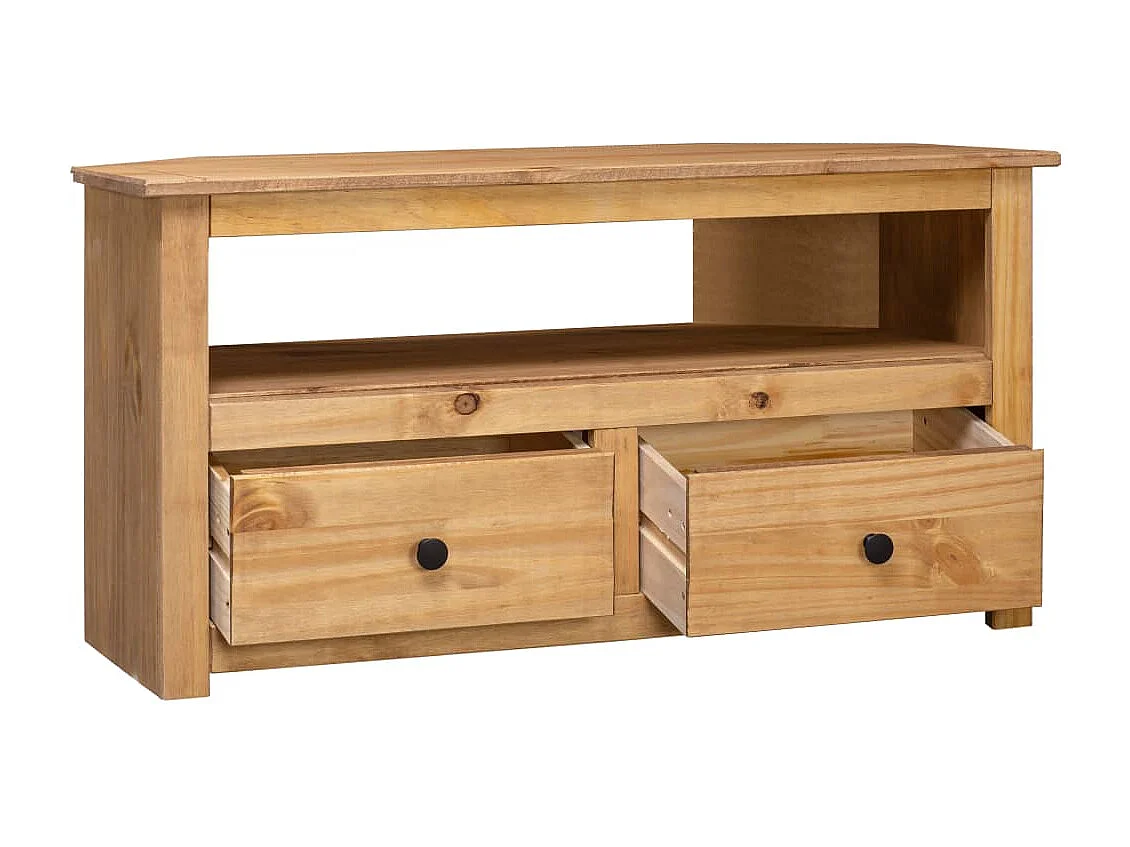 Meuble TV d'angle 93x49x49 cm Pin solide Assortiment Panama