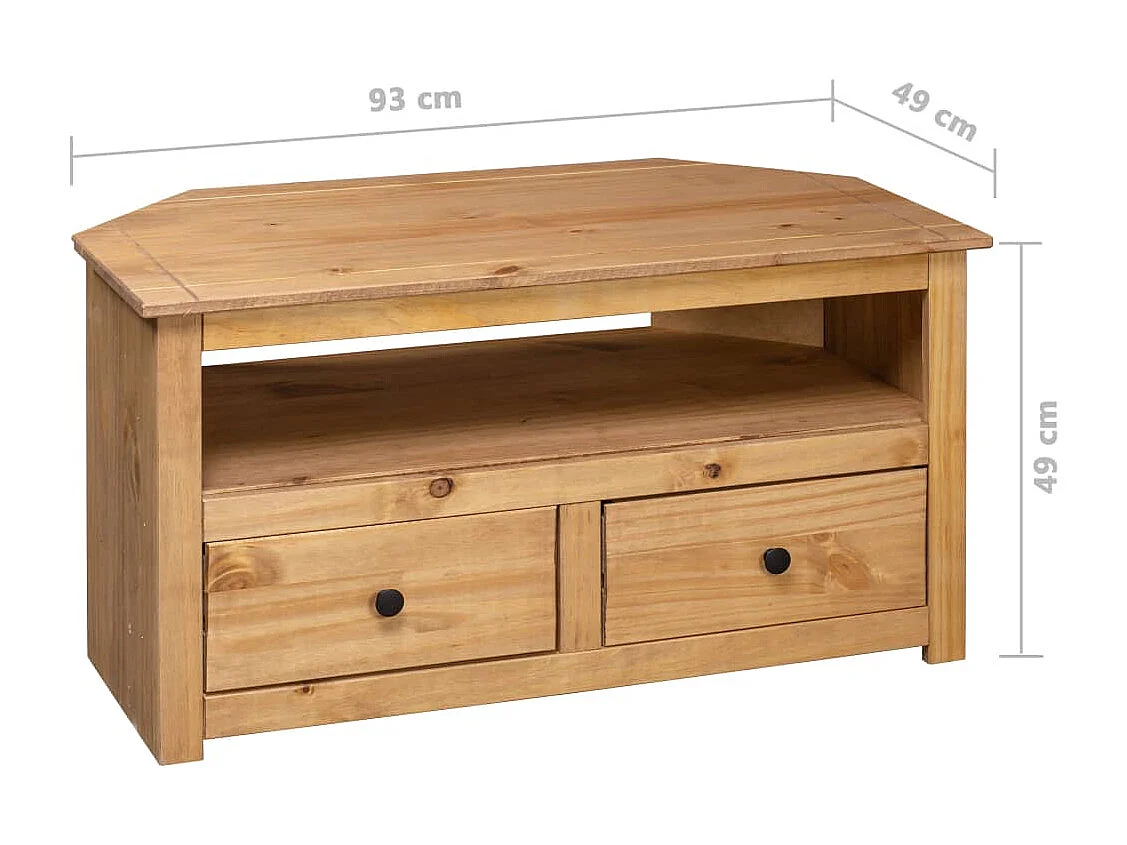Meuble TV d'angle 93x49x49 cm Pin solide Assortiment Panama