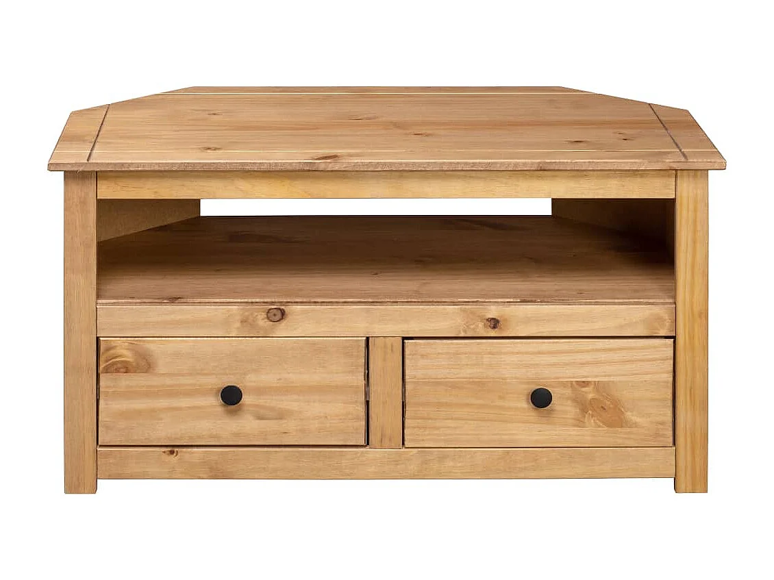 Meuble TV d'angle 93x49x49 cm Pin solide Assortiment Panama