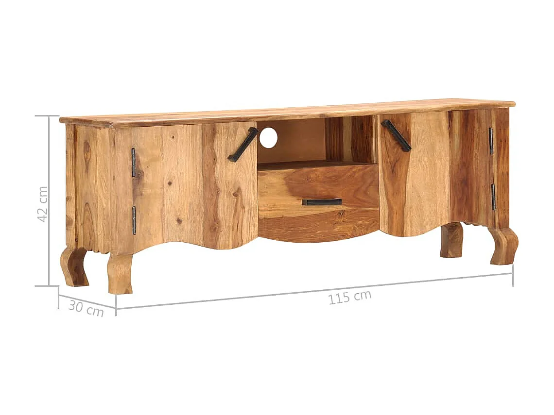 Tv-meubel 115x30x42 cm massief acaciahout