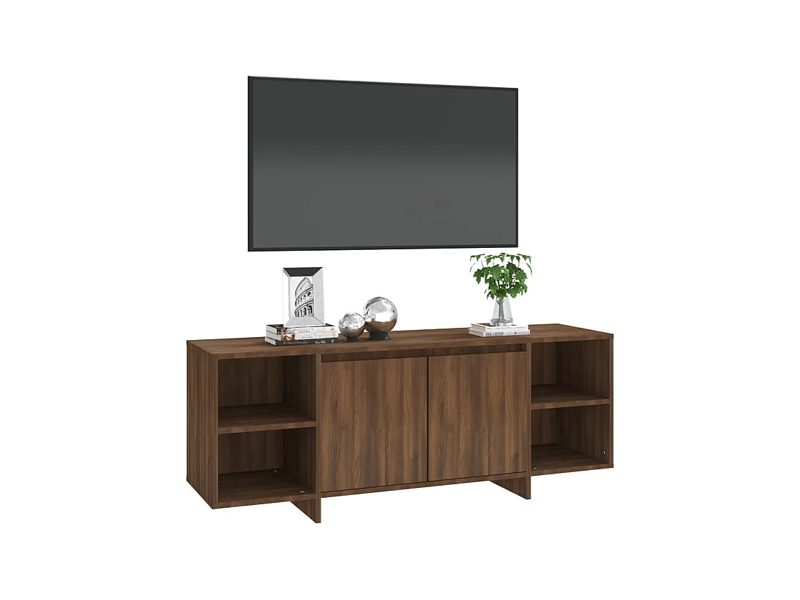 Mueble de TV madera de ingeniería marrón roble 130x35x50 cm
