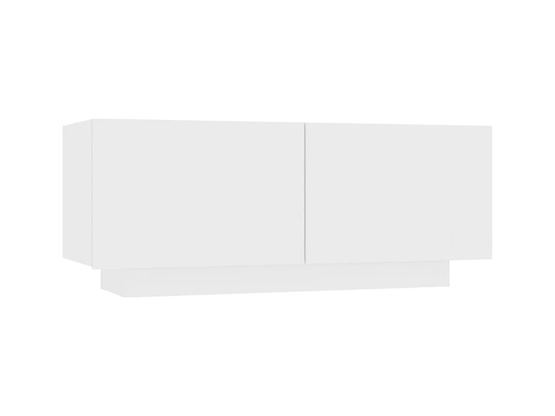 Meuble TV Blanc 100x35x40 cm Aggloméré