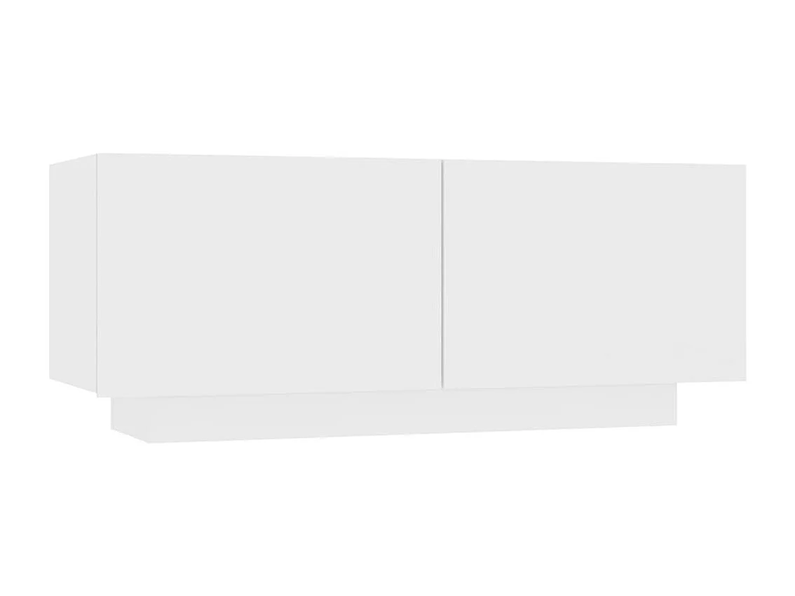 Meuble TV Blanc 100x35x40 cm Aggloméré