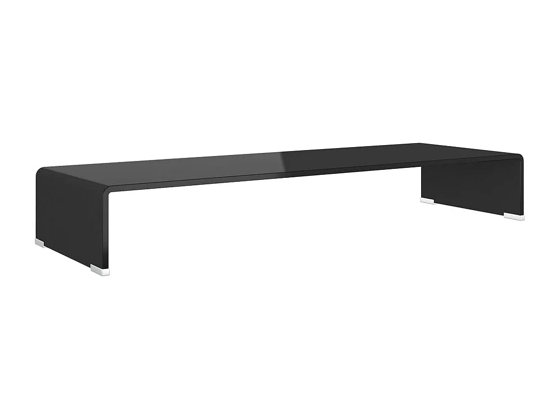 Meuble TV/ Support pour moniteur 90 x 30 x 13 cm Verre Noir