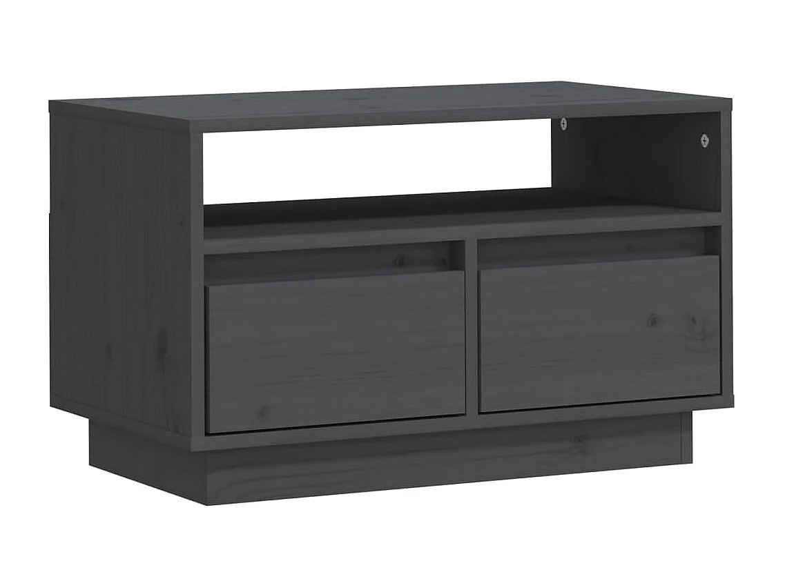 Meuble TV Gris 60x35x37 cm Bois de pin massif