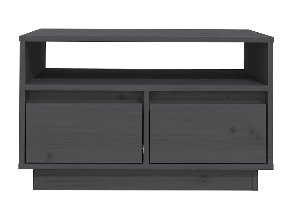 Meuble TV Gris 60x35x37 cm Bois de pin massif