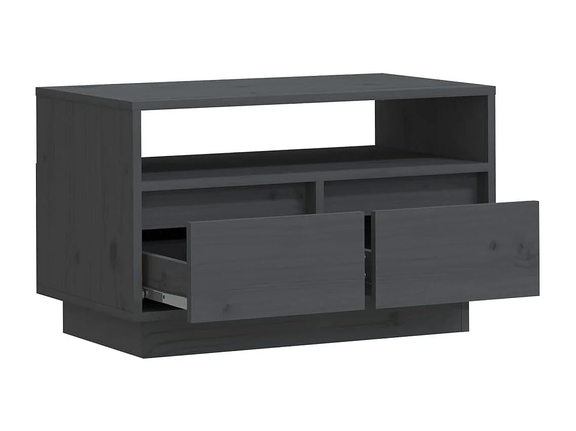 Meuble TV Gris 60x35x37 cm Bois de pin massif