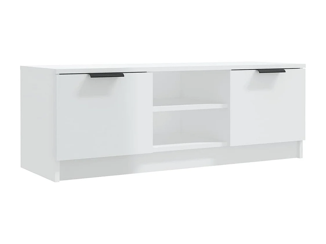 Meuble TV Blanc brillant 102x35x36,5 cm Bois d'ingénierie