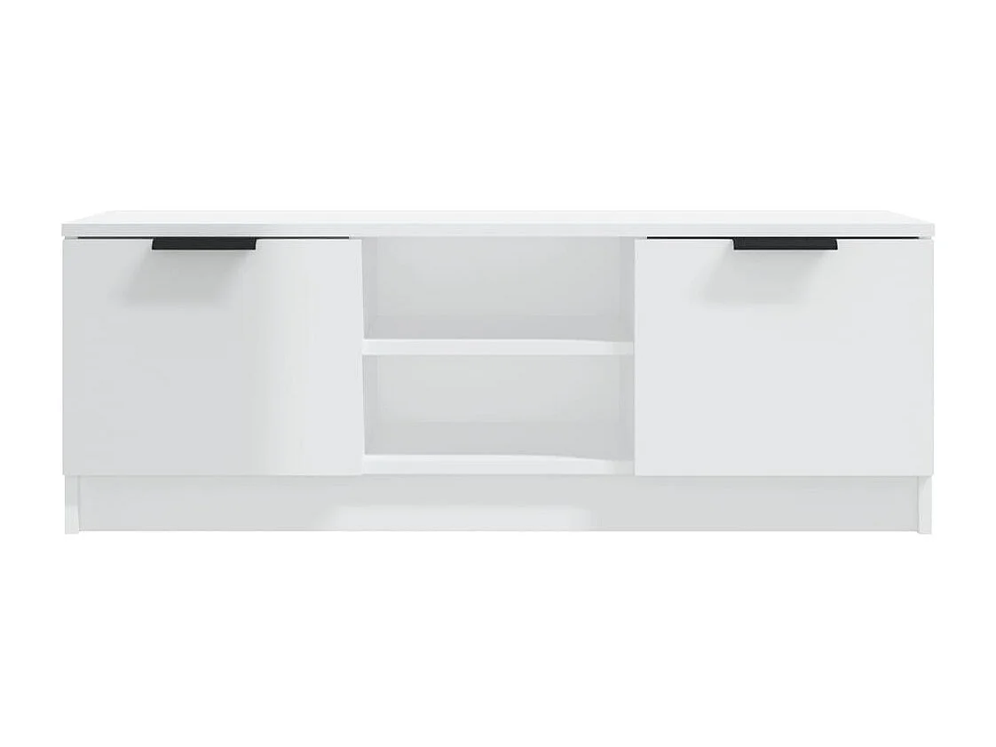 Meuble TV Blanc brillant 102x35x36,5 cm Bois d'ingénierie