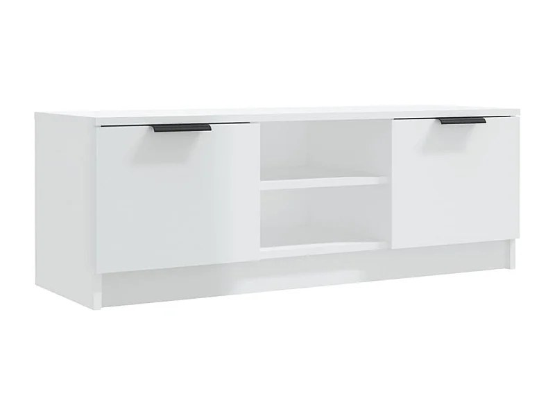 Meuble TV Blanc brillant 102x35x36,5 cm Bois d'ingénierie