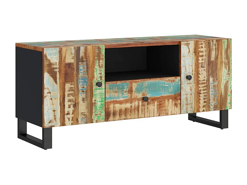 Meuble TV 105x33,5x46 cm bois de récupération et d'ingénierie