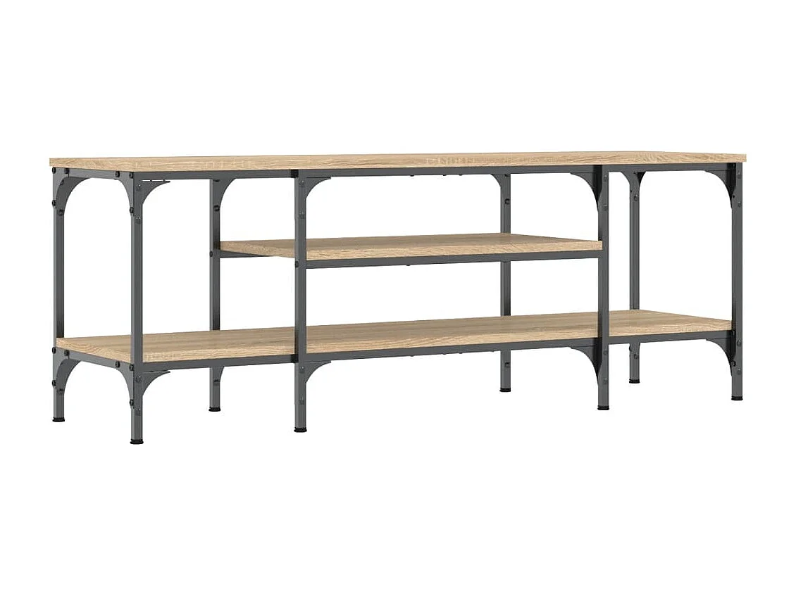 Meuble TV chêne sonoma 121x35x45 cm bois d'ingénierie et fer